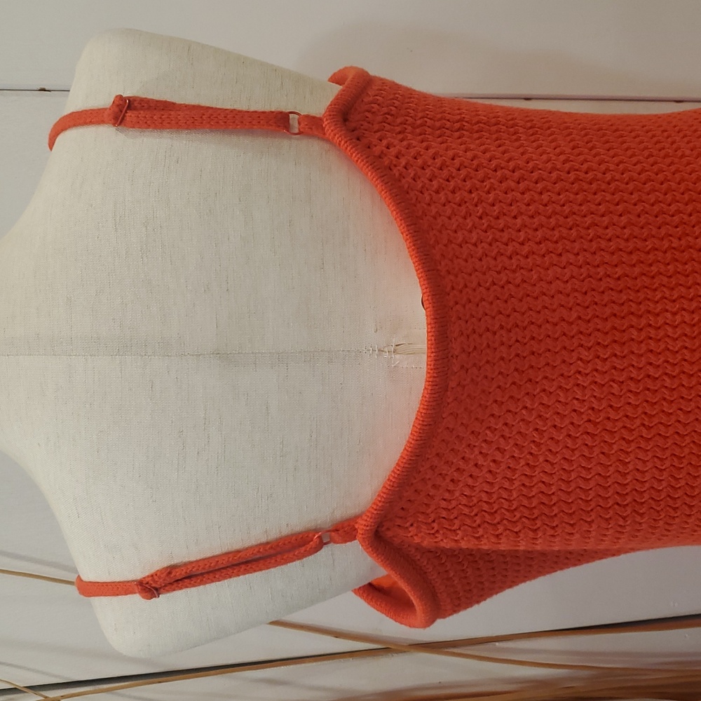 House of Harlow 1960 Orange Crochet Knit Midi Dress NWOT - Picture 4 of 8